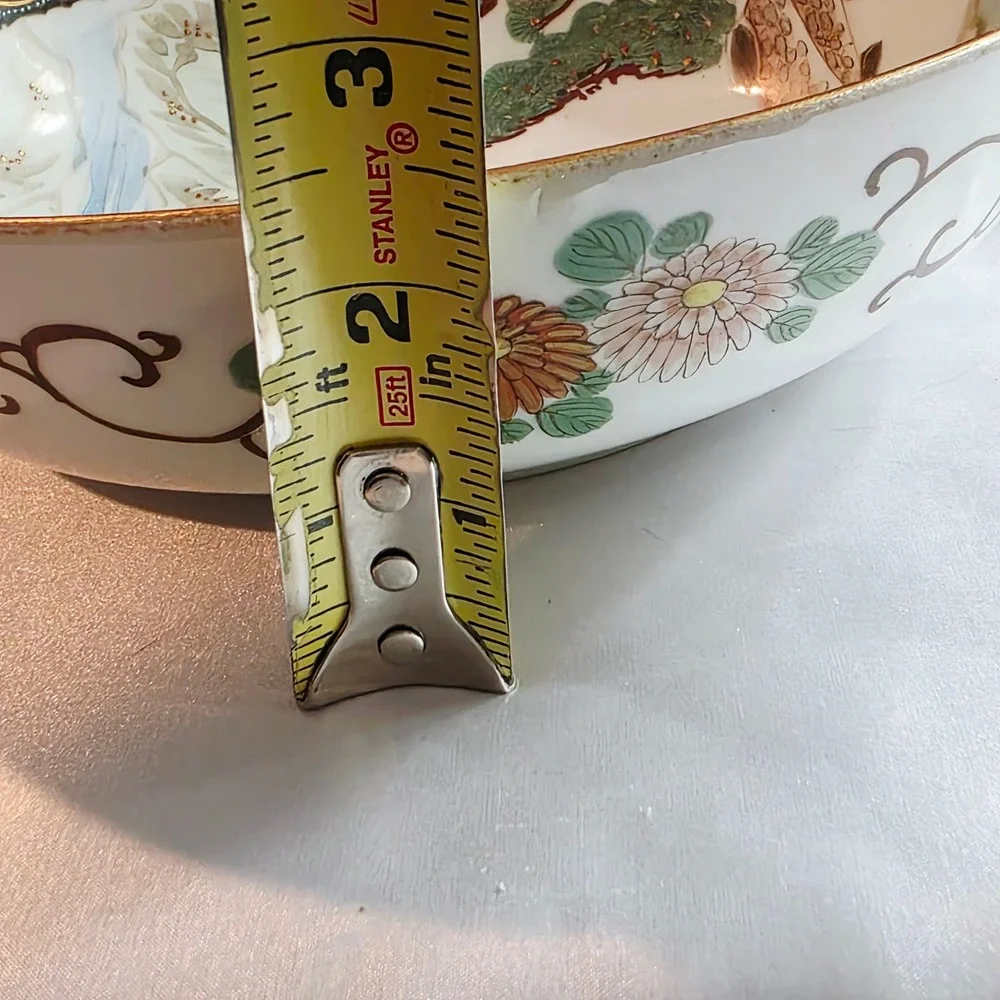 Vintage Japanese Kutani Decorative Bowl, Hand-painted Asian Decor, Table Art 9
